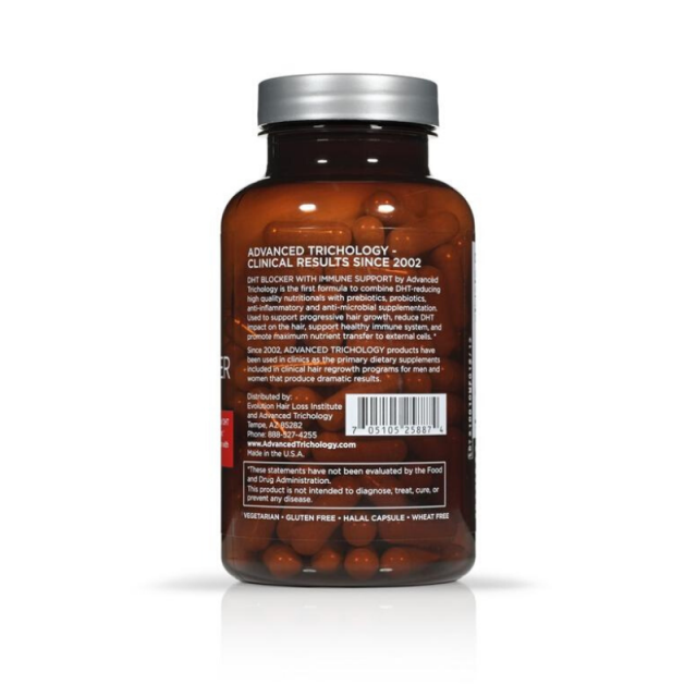 کپسول DHT Blocker With Immune Support | مهار ریزش مو هورمونی و ارثی و تقویت ایمنی ۱۲۰ عددی