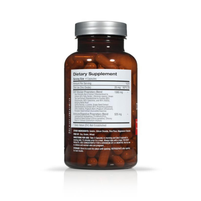 کپسول DHT Blocker With Immune Support | مهار ریزش مو هورمونی و ارثی و تقویت ایمنی ۱۲۰ عددی