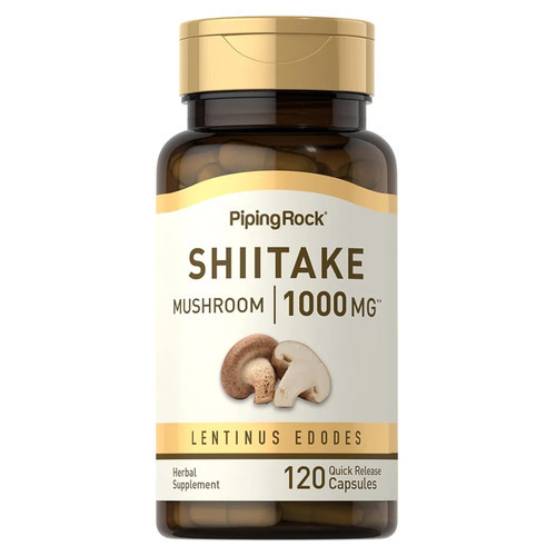 کپسول عصاره قارچ شیتاکه پایپینگ راک – Piping Rock Shiitake Mushroom Extract ۱۰۰۰ میلی‌گرم (۱۲۰ کپسول)